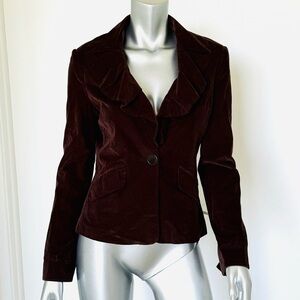 NWT! BCBGMAXAZRIA Velvet Brown Jacket, Size S